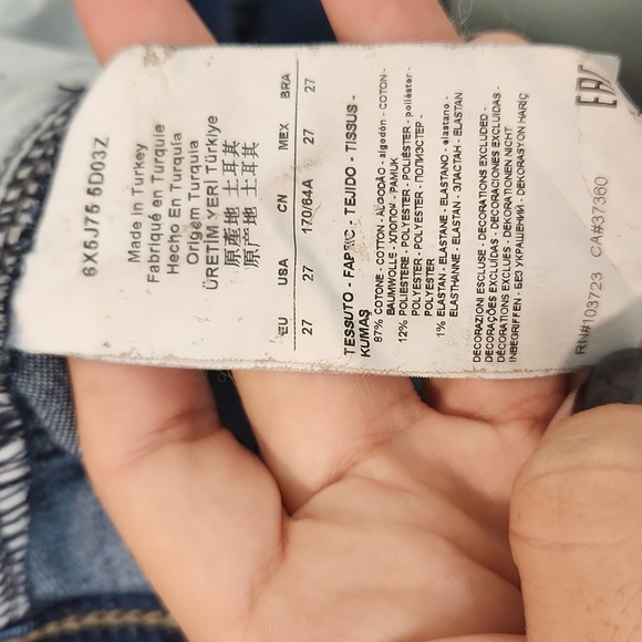 Armani Jeans “Rose” Slim Straight Denim Jeans – Size 27 Dark Wash - Picture 5 of 5